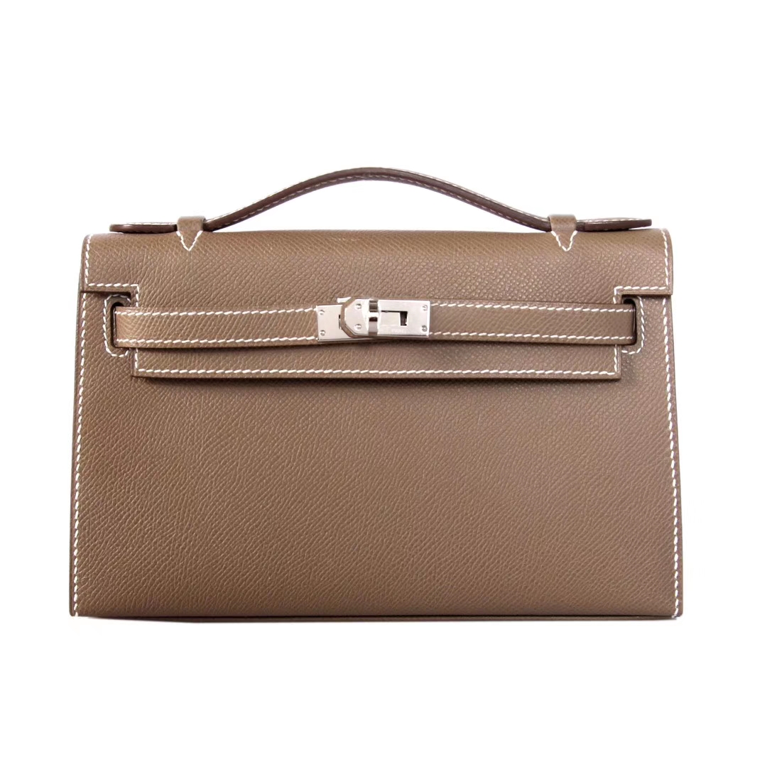 Hermès（爱马仕）mini kelly 迷你凯莉 大象灰 原厂御用Epsom皮 银扣 22cm 一代