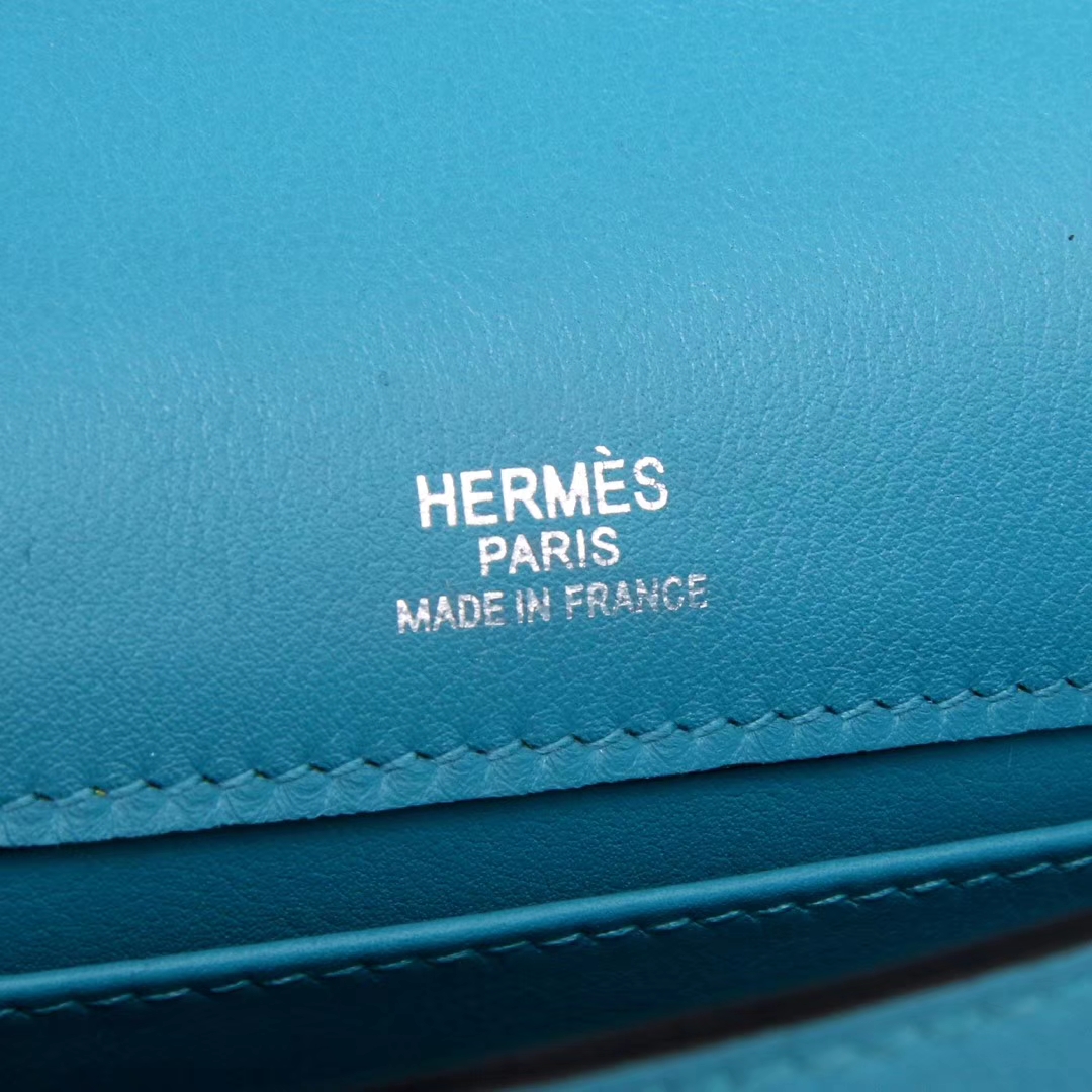 Hermès（爱马仕）mini kelly 迷你凯莉 圣西尔蓝 原厂御用Swift皮 银扣 22cm 一代