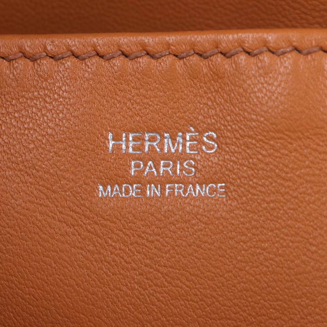 Hermès（爱马仕）licol 2019新款水桶包 金棕色 evercolor 17cm