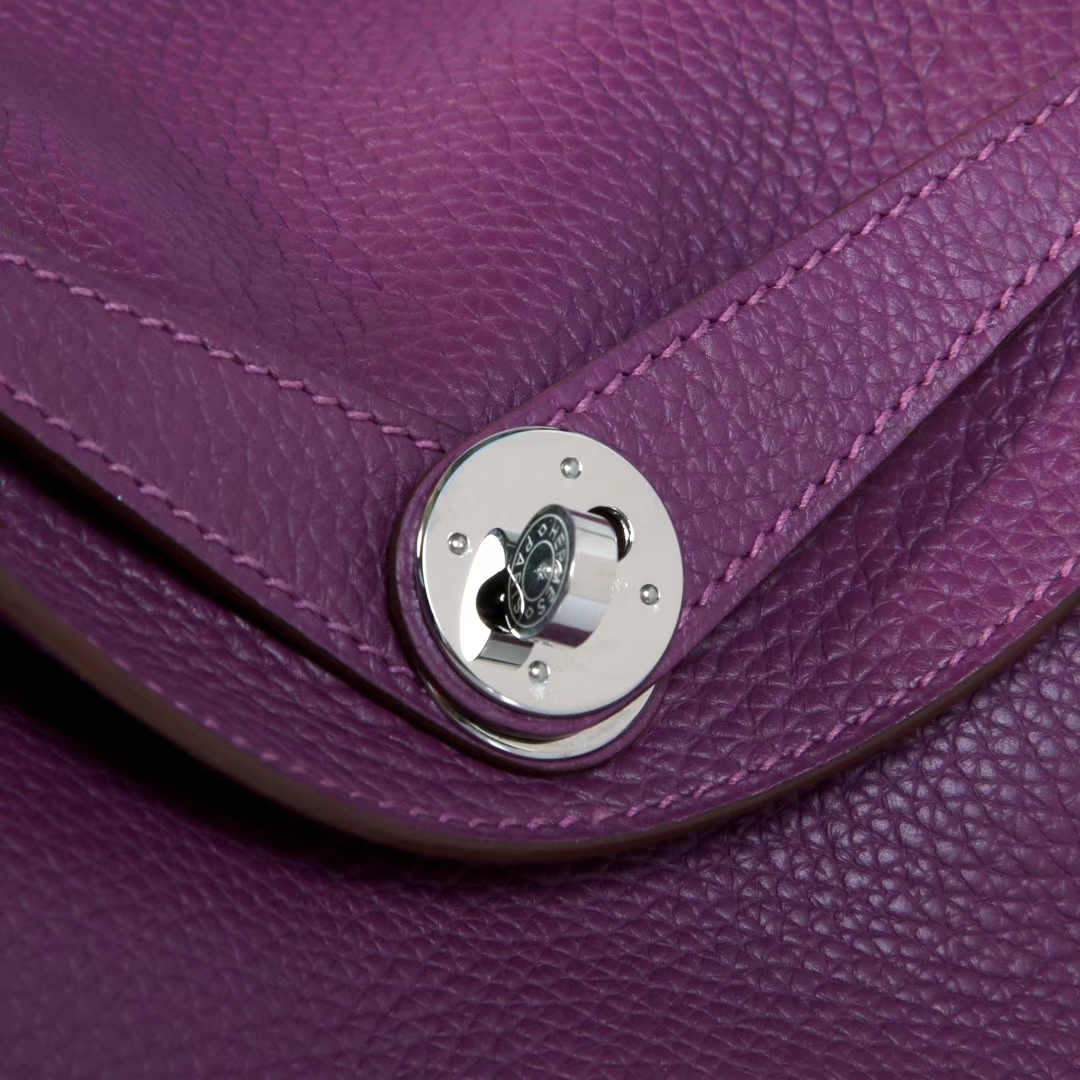 Hermès（爱马仕）lindy 琳迪包 海葵紫 Togo 银扣 30cm
