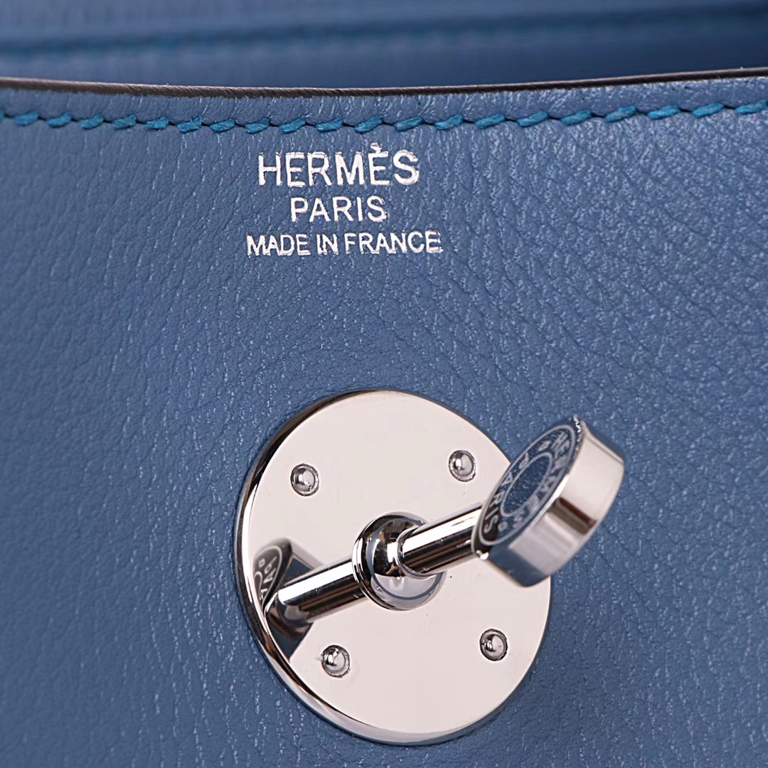 Hermès（爱马仕）lindy 琳迪包 布莱顿蓝  evercolor 银扣 30cm