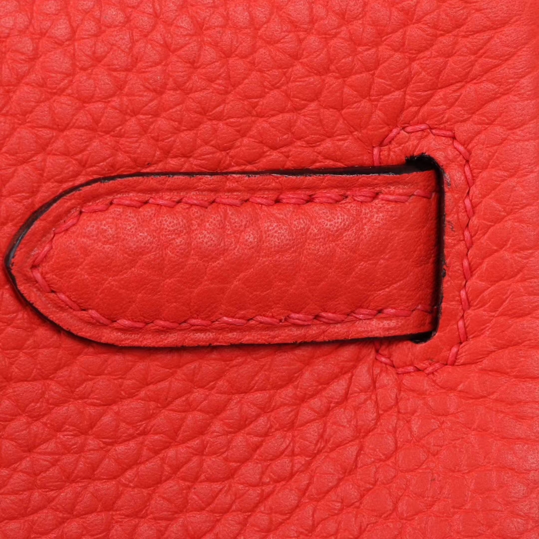 Hermès（爱马仕）kelly ado 双肩包 中国红 togo 银扣 22cm