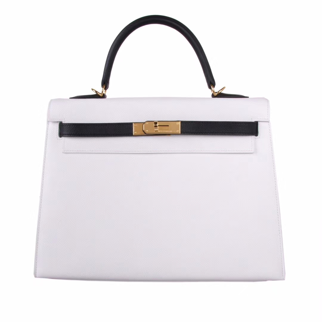 Hermès（爱马仕）Kelly 凯莉包 熊猫色 黑色+白色 金扣 客​户想预‎定