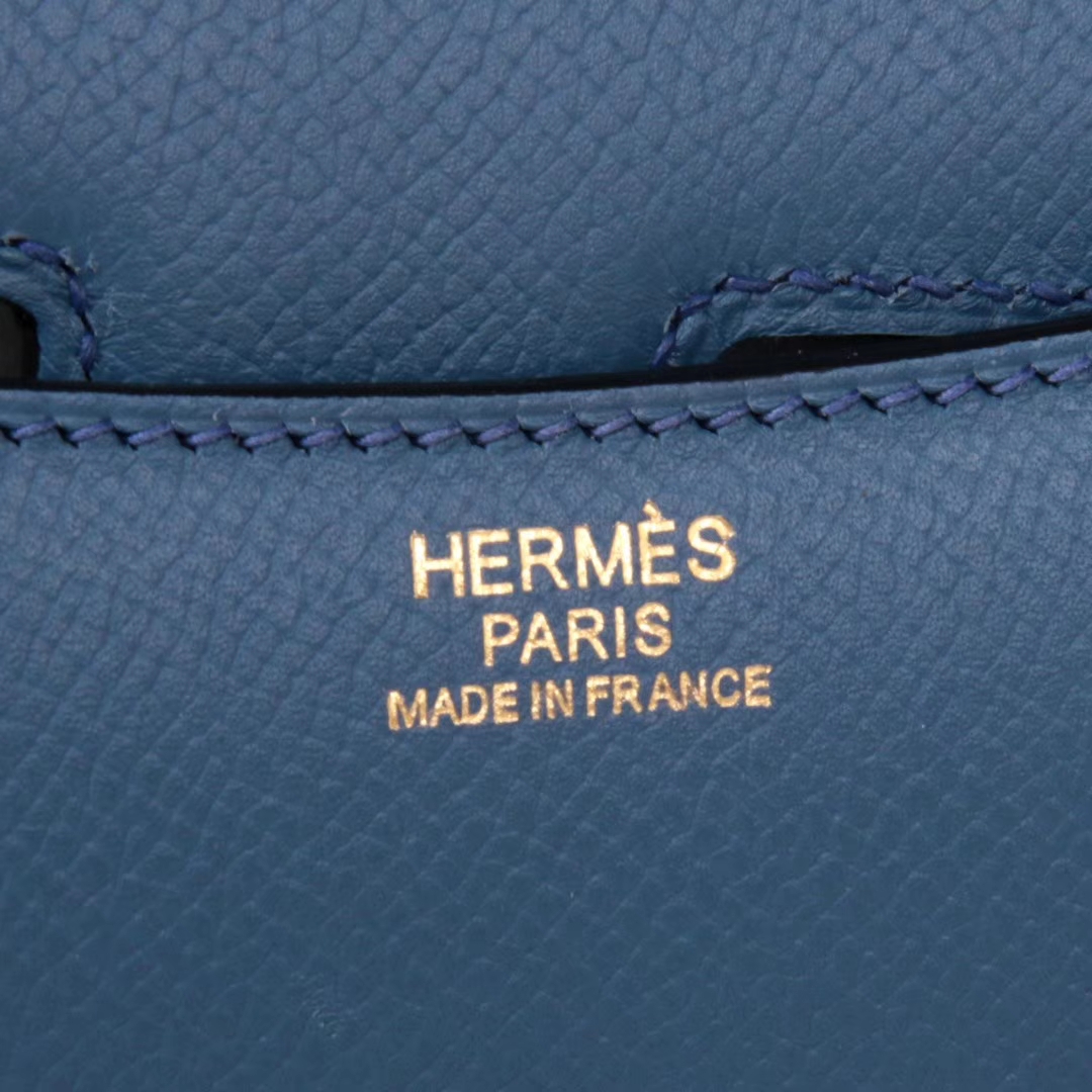 Hermès（爱马仕）Constace 空姐包 玛瑙蓝 原厂御用epsom皮 金​扣 19cm