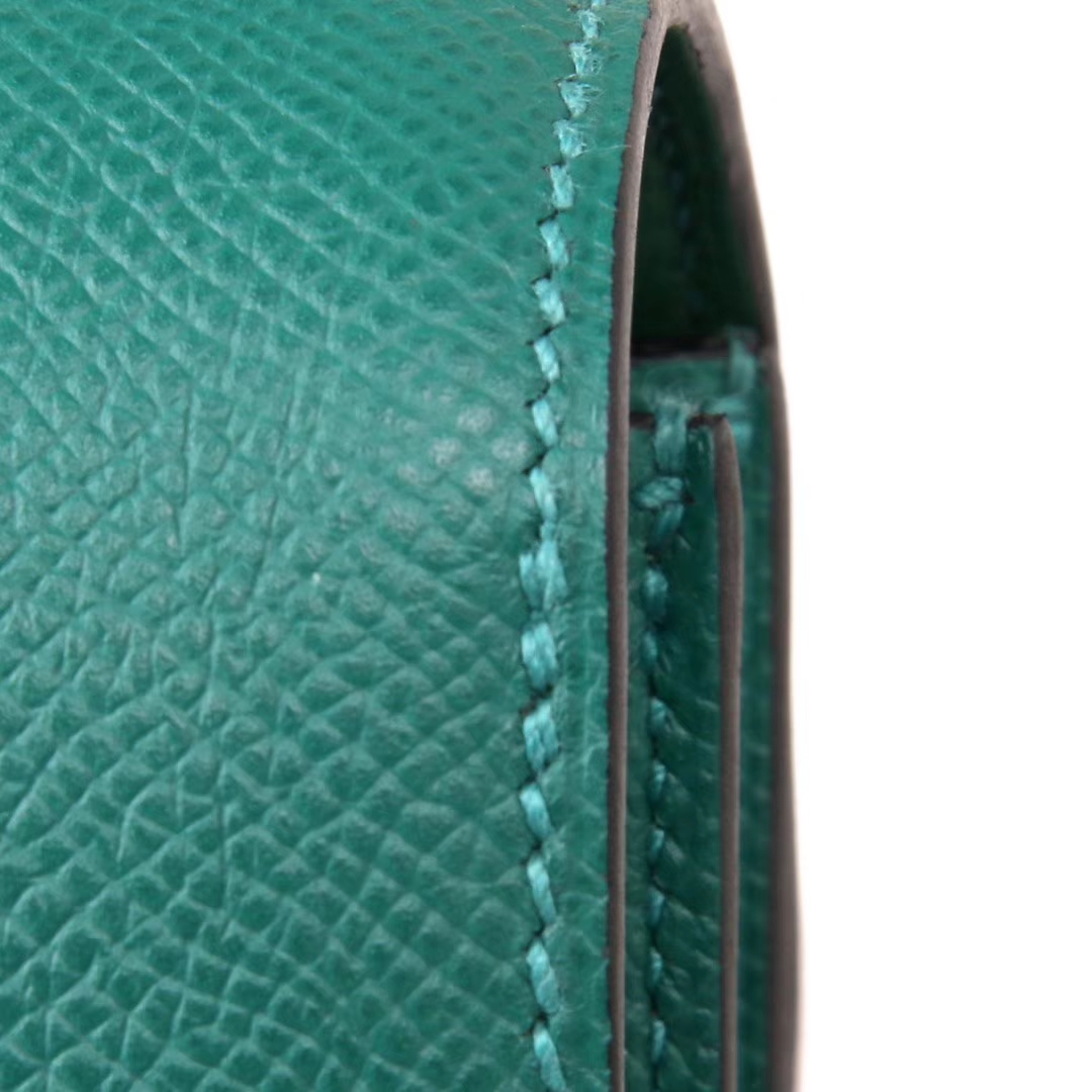 Hermès（爱马仕）Constace 空姐包 孔雀绿 原厂御用epsom皮 银​扣 19cm