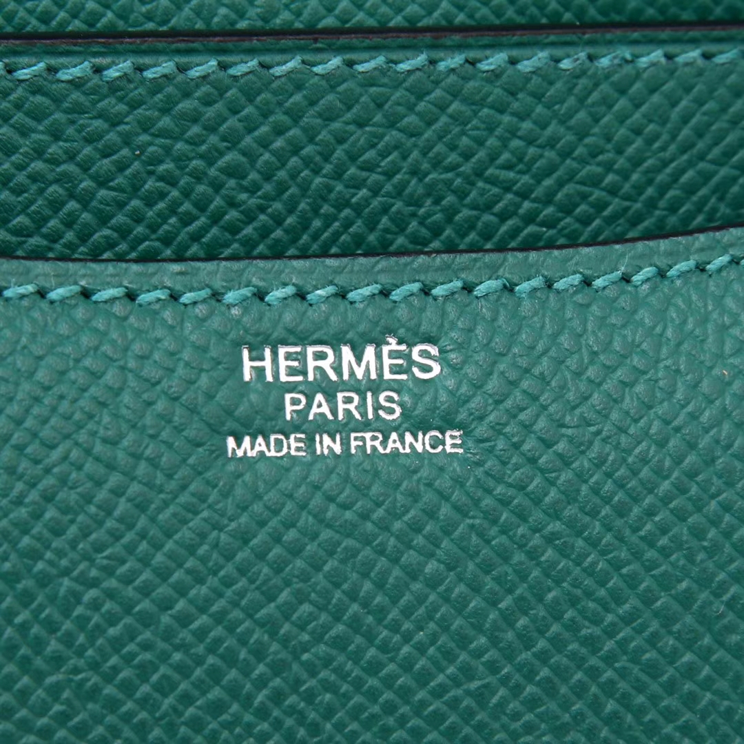 Hermès（爱马仕）Constace 空姐包 孔雀绿 原厂御用epsom皮 银​扣 19cm