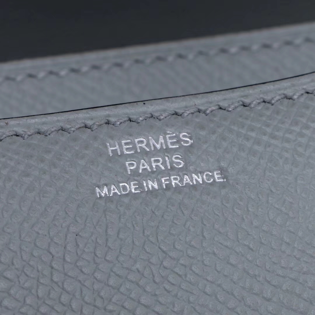 Hermès（爱马仕）Constace 空姐包 冰‎川灰 原厂御用epsom皮 银​扣 19cm