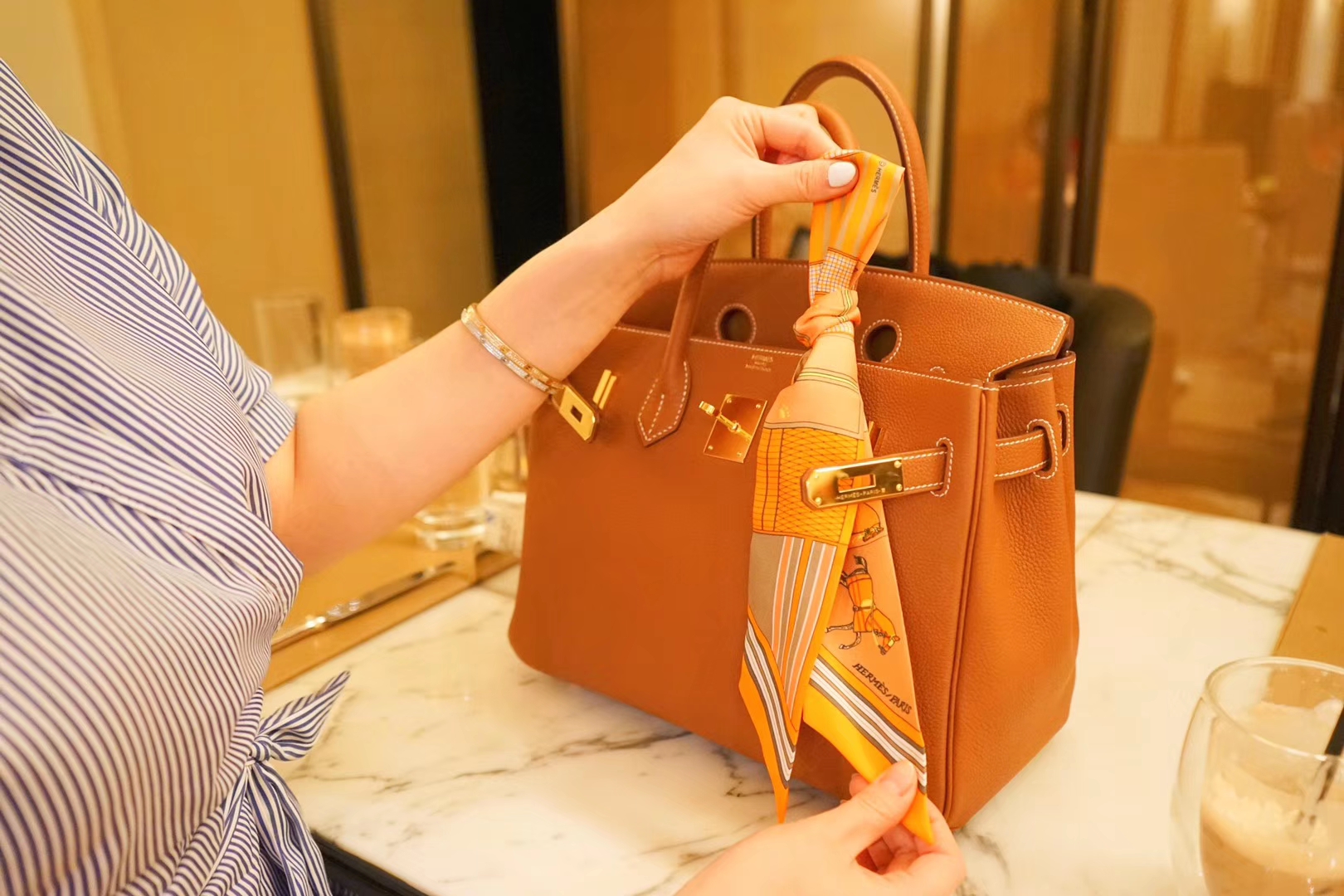 Hermès（爱马仕）Birkin 铂金包 金棕色  togo 金扣 30cm