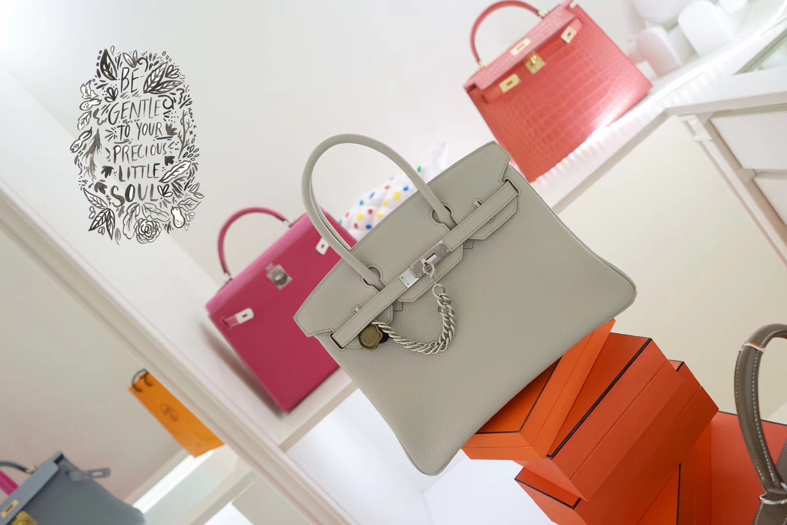 Hermès（爱马仕）Birkin 铂金包 珍珠灰  togo 银扣 30cm