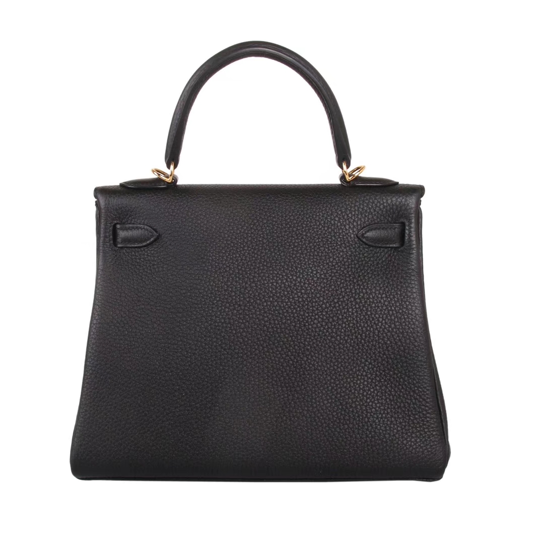 Hermès（爱马仕）kelly 凯莉包 黑色 Togo 银扣 28cm