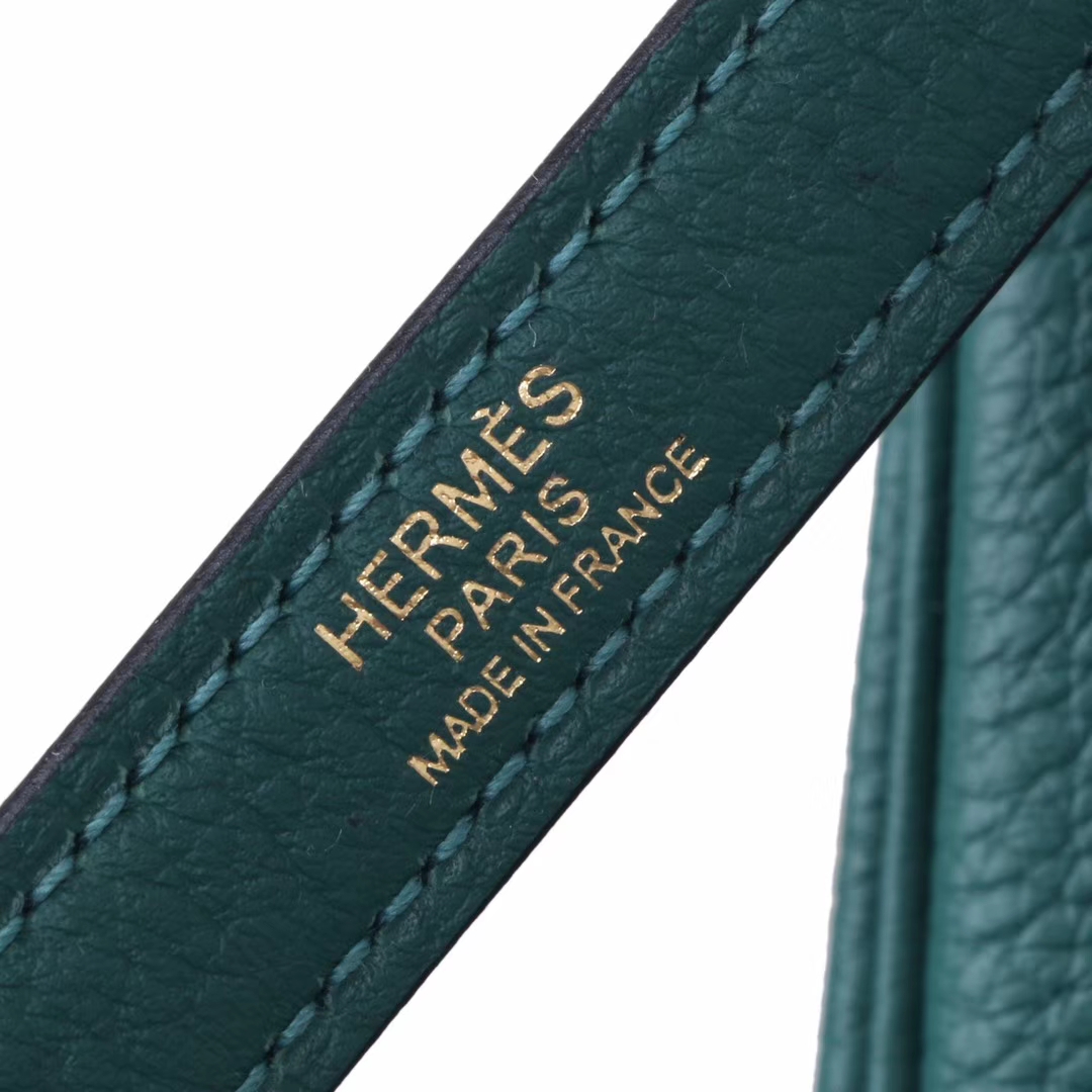 Hermès（爱马仕）kelly 凯莉包 孔雀绿 Togo 银扣 28cm