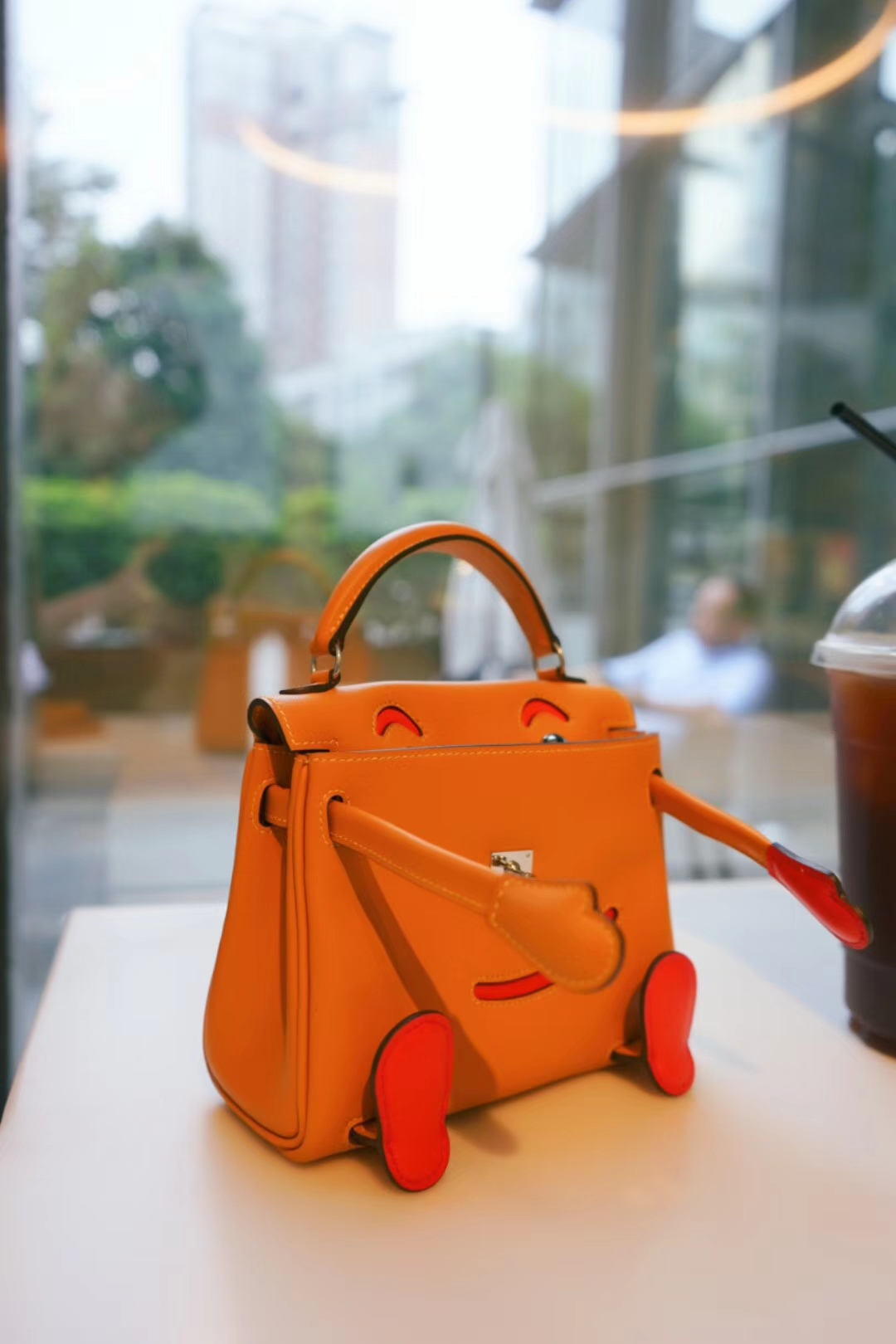 Hermès（爱马仕）Kellydoll 娃​娃‎包 橙色 银扣 18cm