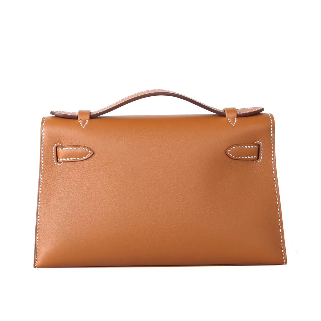 Hermès（爱马仕）mini kelly 一‎代 22cm 银扣‎ 金‎棕色 Swift皮