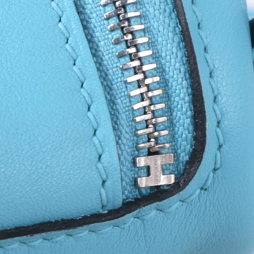 Hermès（爱马仕）mini lindy 迷你 琳迪包 北方蓝 swift皮 银扣 20cm