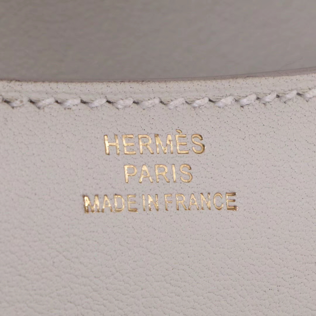Hermès（爱马仕）Constace空姐包 80珍珠灰 swift皮 金扣 19cm
