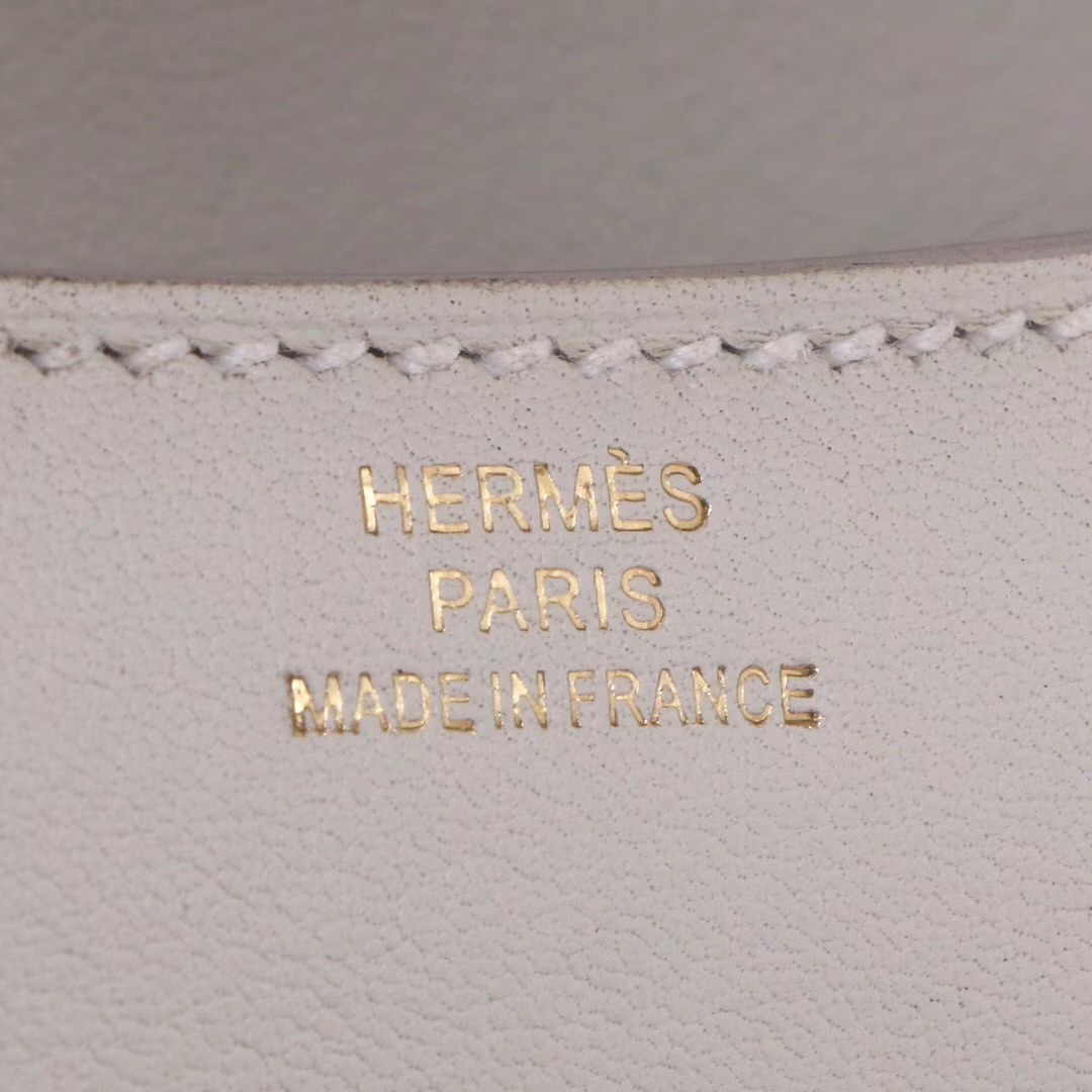 Hermès（爱马仕）Constace空姐包 80珍珠灰 swift皮 金扣 19cm