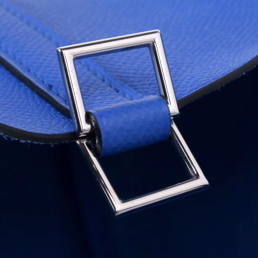 Hermès（爱马仕）Picotin 菜篮包 B3坦桑尼亚蓝 编‎织​系列 epsom皮 银扣 18cm