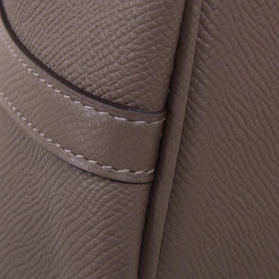 Hermès（爱马仕）Picotin 菜篮包 锡器灰 编‎织​系列 epsom皮 银扣 18cm