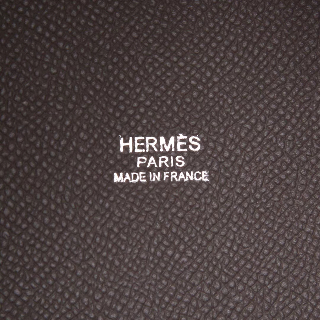 Hermès（爱马仕）Picotin 菜篮包 锡器灰 编‎织​系列 epsom皮 银扣 18cm