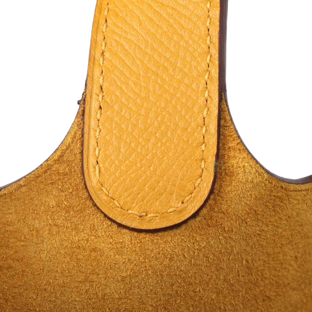 Hermès（爱马仕）Picotin 菜篮包 9D琥珀‎黄 编‎织​系列 epsom皮 银扣 18cm