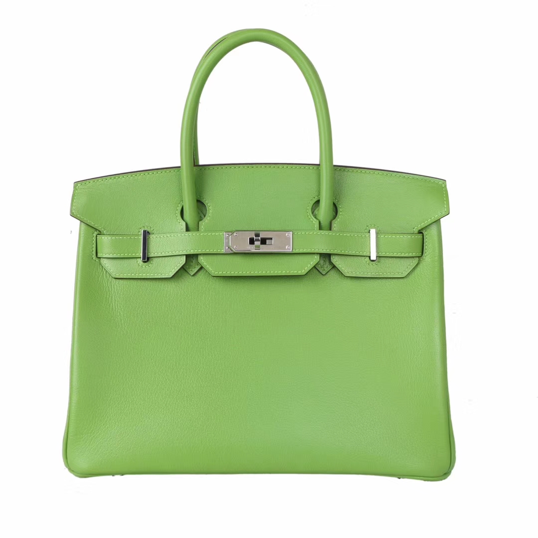 Hermès（爱马仕）2019最新 birkin 铂金包 6R奇异果绿 山羊皮 银扣 30cm