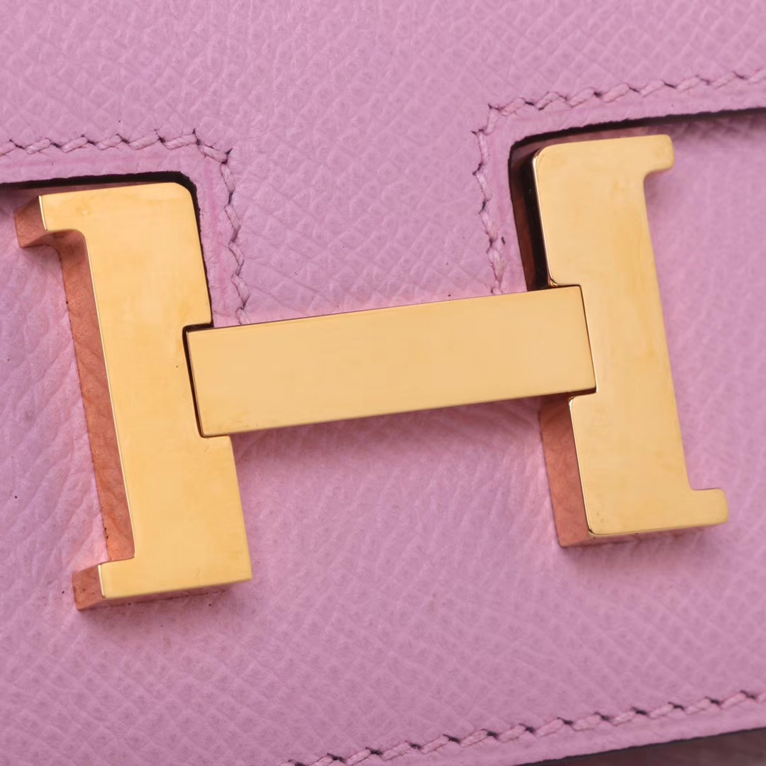 Hermès（爱马仕）Constance mini 迷你空姐包 X9锦‎葵紫 epsom皮 金扣 14cm