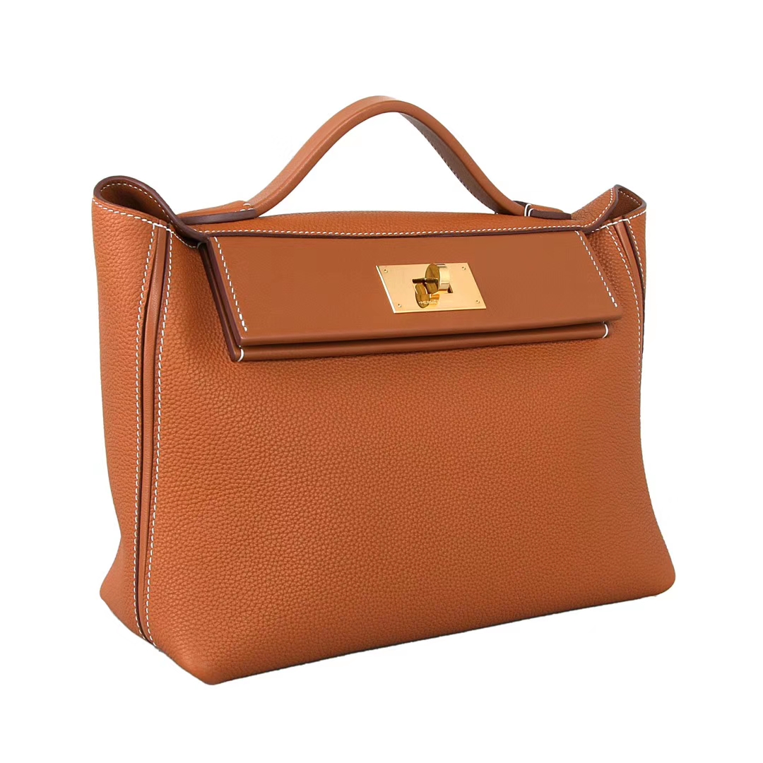 Hermès（爱马仕）Kelly2424 金棕色 Togo 金扣 29cm