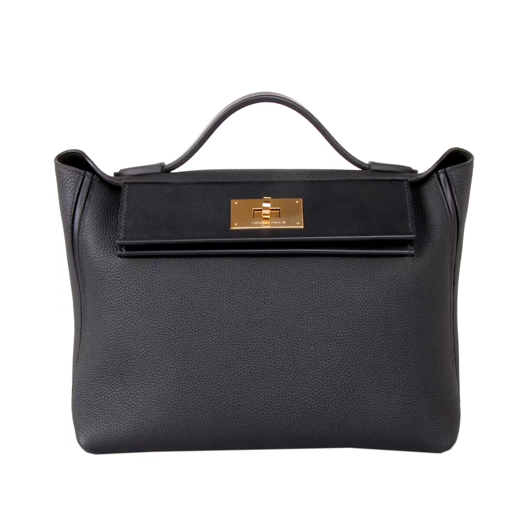 Hermès（爱马仕）Kelly2424 黑色 Togo 金扣 29cm