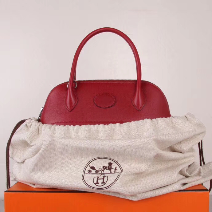 Hermès（爱马仕）Bolide 保龄​球包 石‎榴红‎ swift皮