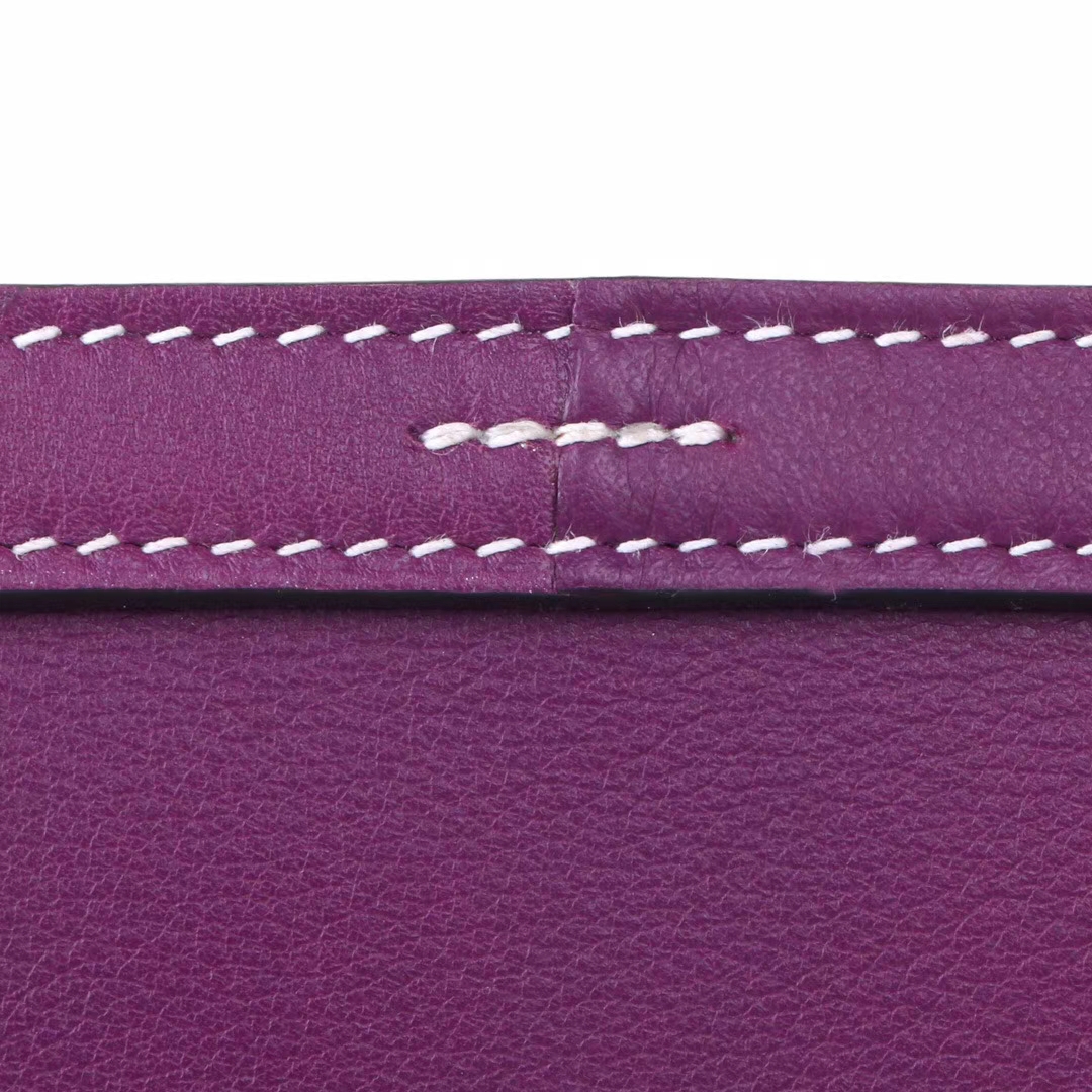 Hermès（爱马仕）Mini halzan 海葵紫​ swift皮 银扣 30cm