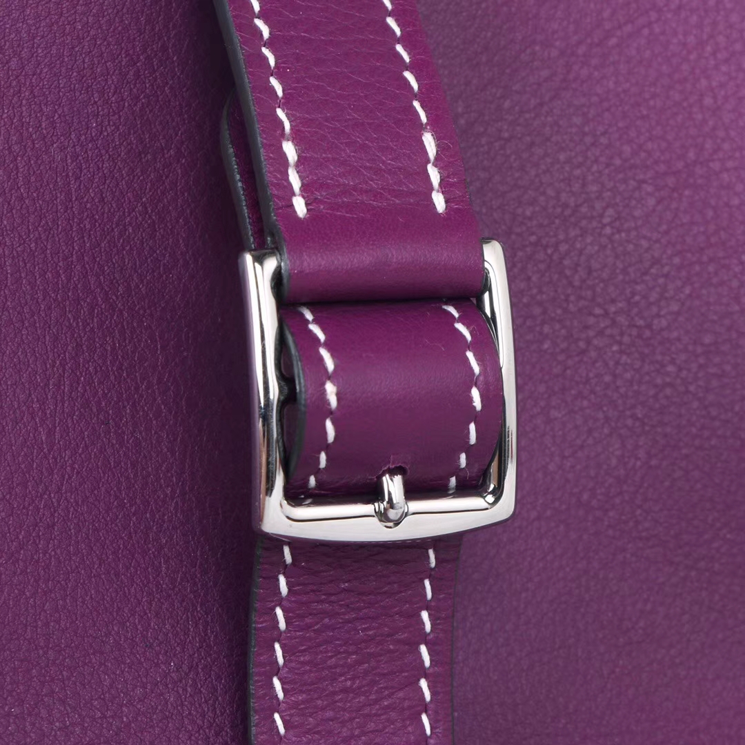 Hermès（爱马仕）Mini halzan 海葵紫​ swift皮 银扣 30cm