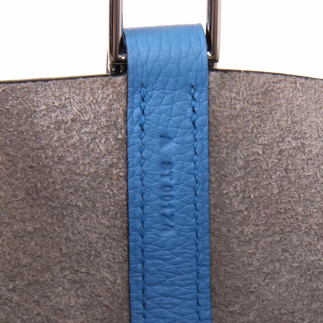 Hermès（爱马仕）Picotin 菜篮包 海鸥灰拼水妖蓝 togo 金扣 18cm