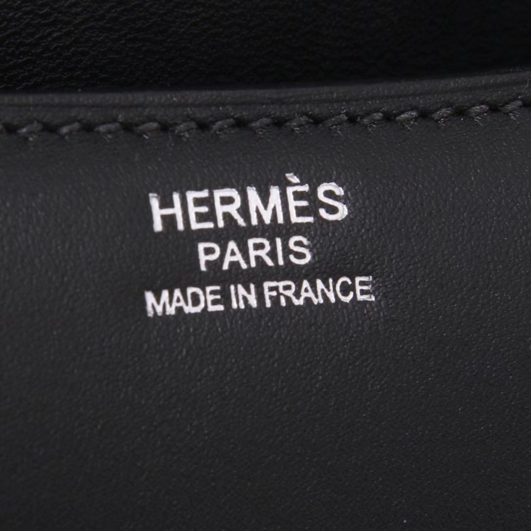 Hermès（爱马仕）Constace 空姐包 黑色 box皮 银扣 23cm