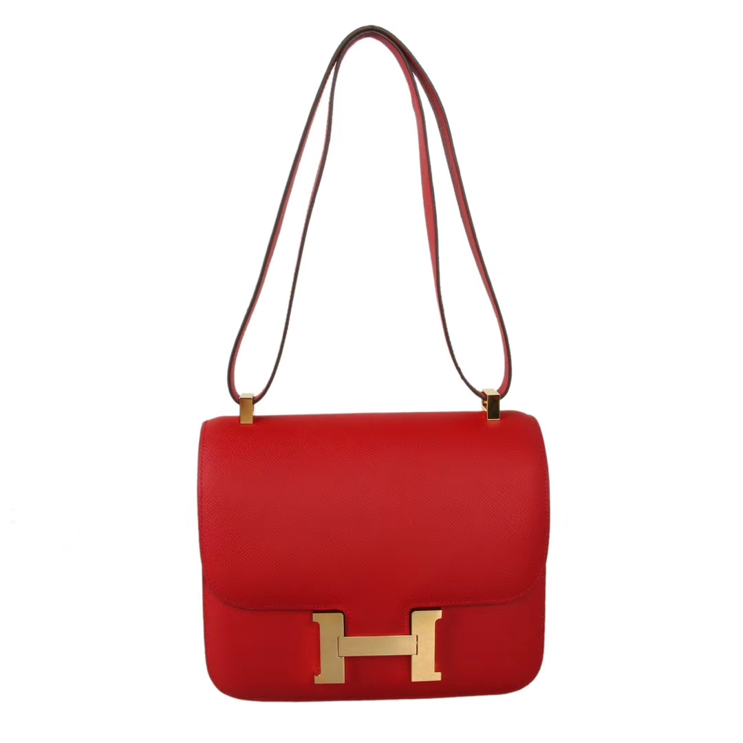 Hermès（爱马仕）Constace 空姐包 国旗红 epsom皮 金扣 23cm