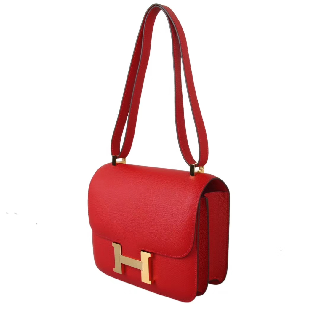 Hermès（爱马仕）Constace 空姐包 国旗红 epsom皮 金扣 23cm