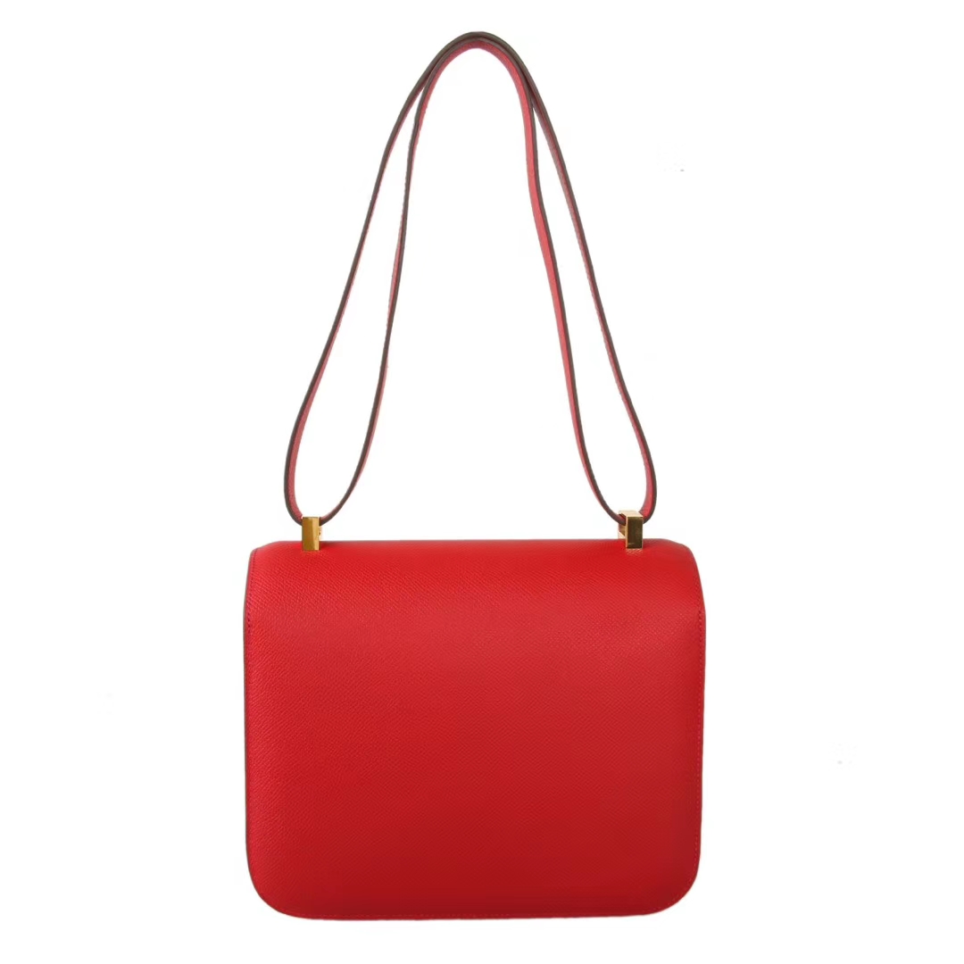 Hermès（爱马仕）Constace 空姐包 国旗红 epsom皮 金扣 23cm