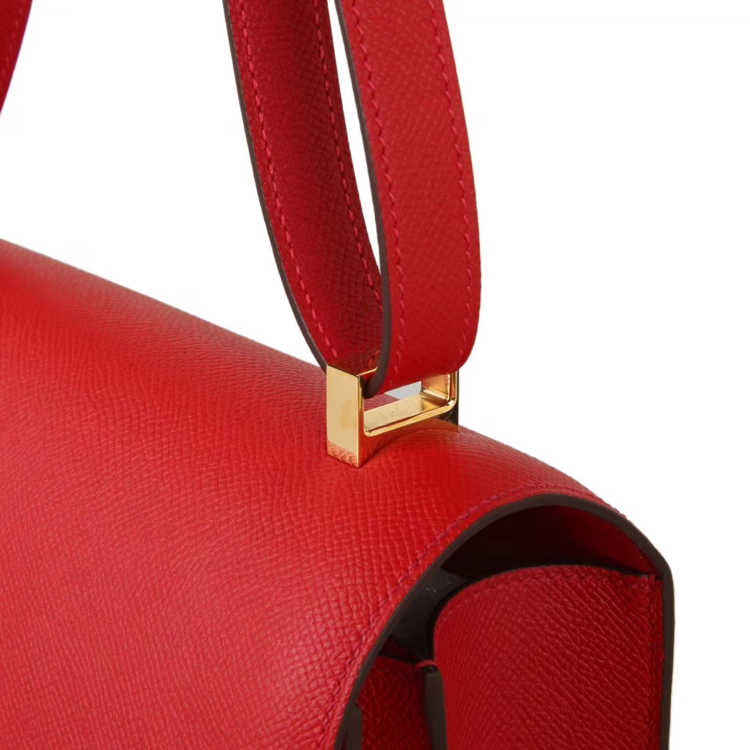 Hermès（爱马仕）Constace 空姐包 国旗红 epsom皮 金扣 23cm