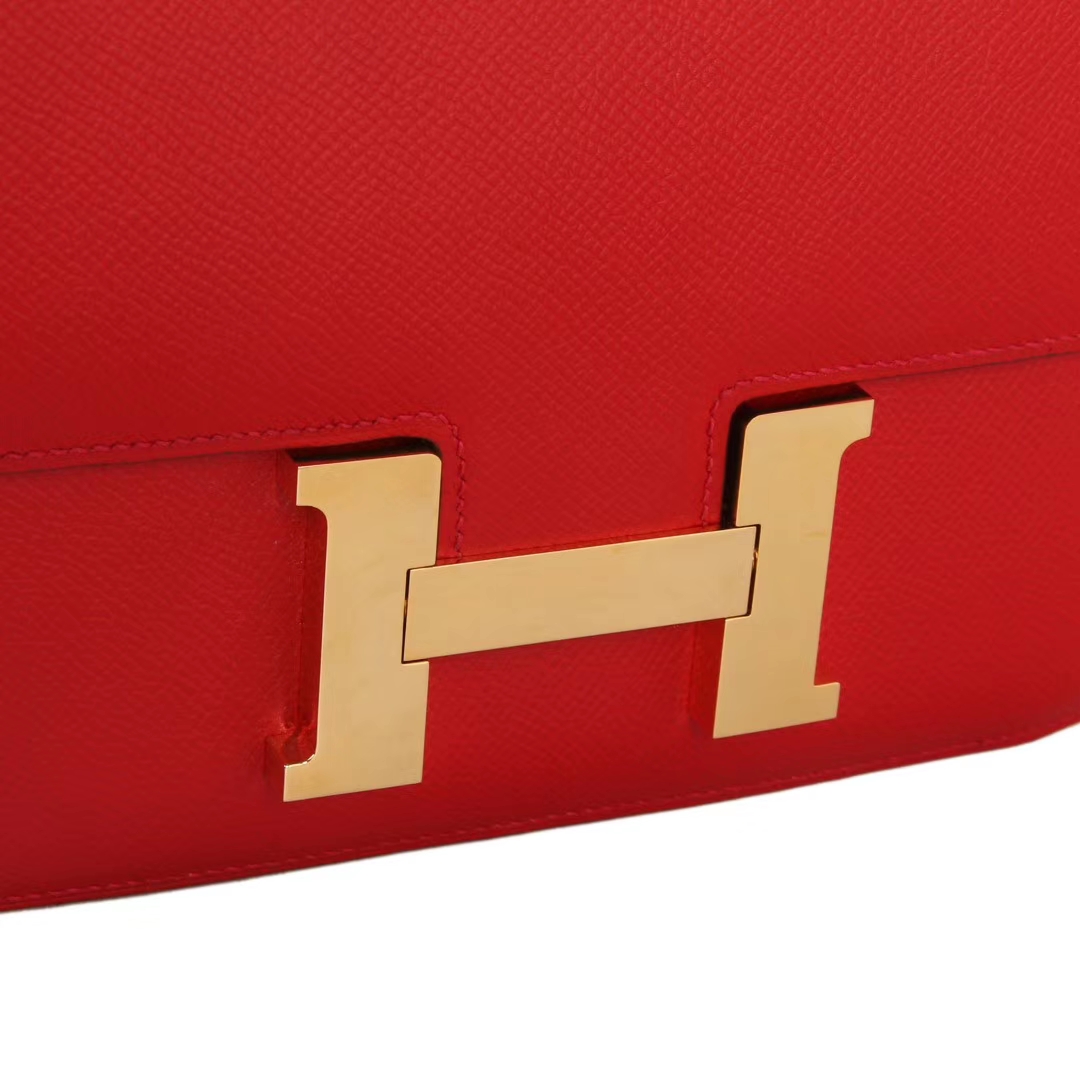 Hermès（爱马仕）Constace 空姐包 国旗红 epsom皮 金扣 23cm