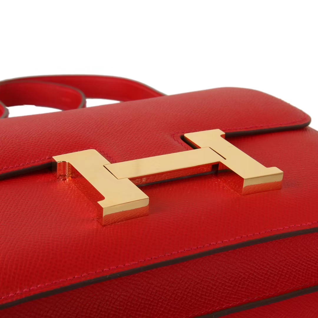 Hermès（爱马仕）Constace 空姐包 国旗红 epsom皮 金扣 23cm