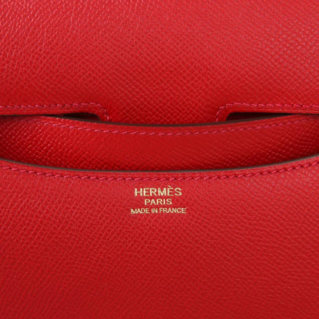 Hermès（爱马仕）Constace 空姐包 国旗红 epsom皮 金扣 23cm