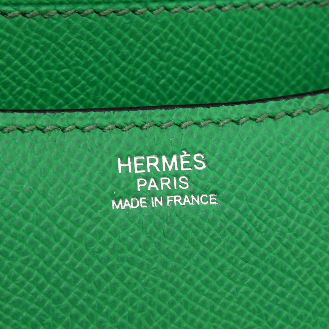 Hermès（爱马仕）Constace 空姐包 竹子绿 epsom皮 银扣 23cm