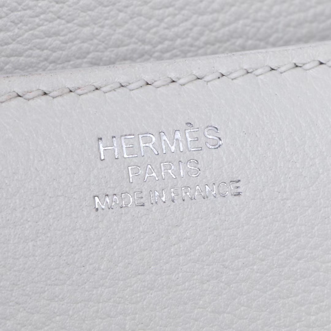 Hermès（爱马仕）Constace 空姐包 纯白 EV 银扣 23cm