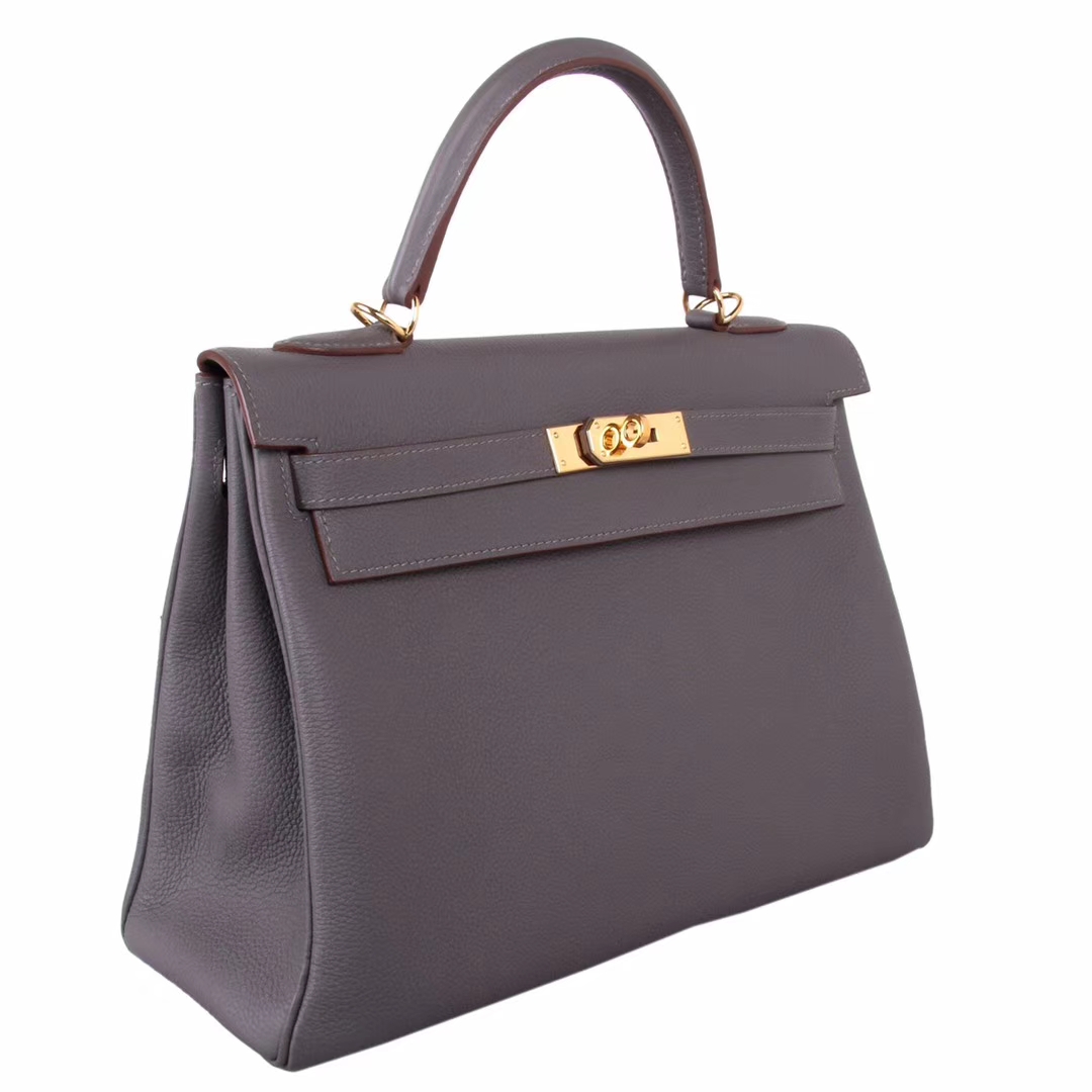 Hermès（爱马仕）Kelly 凯莉包 8F锡器灰 togo 金扣 32cm