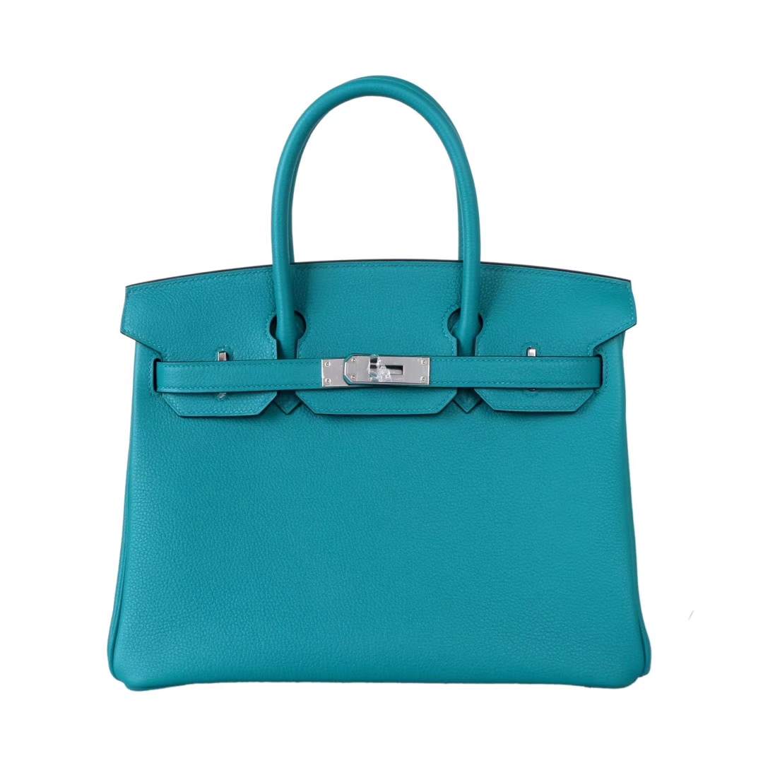 Hermès（爱马仕）birkin 铂金包 孔雀蓝 Togo 银扣 30cm