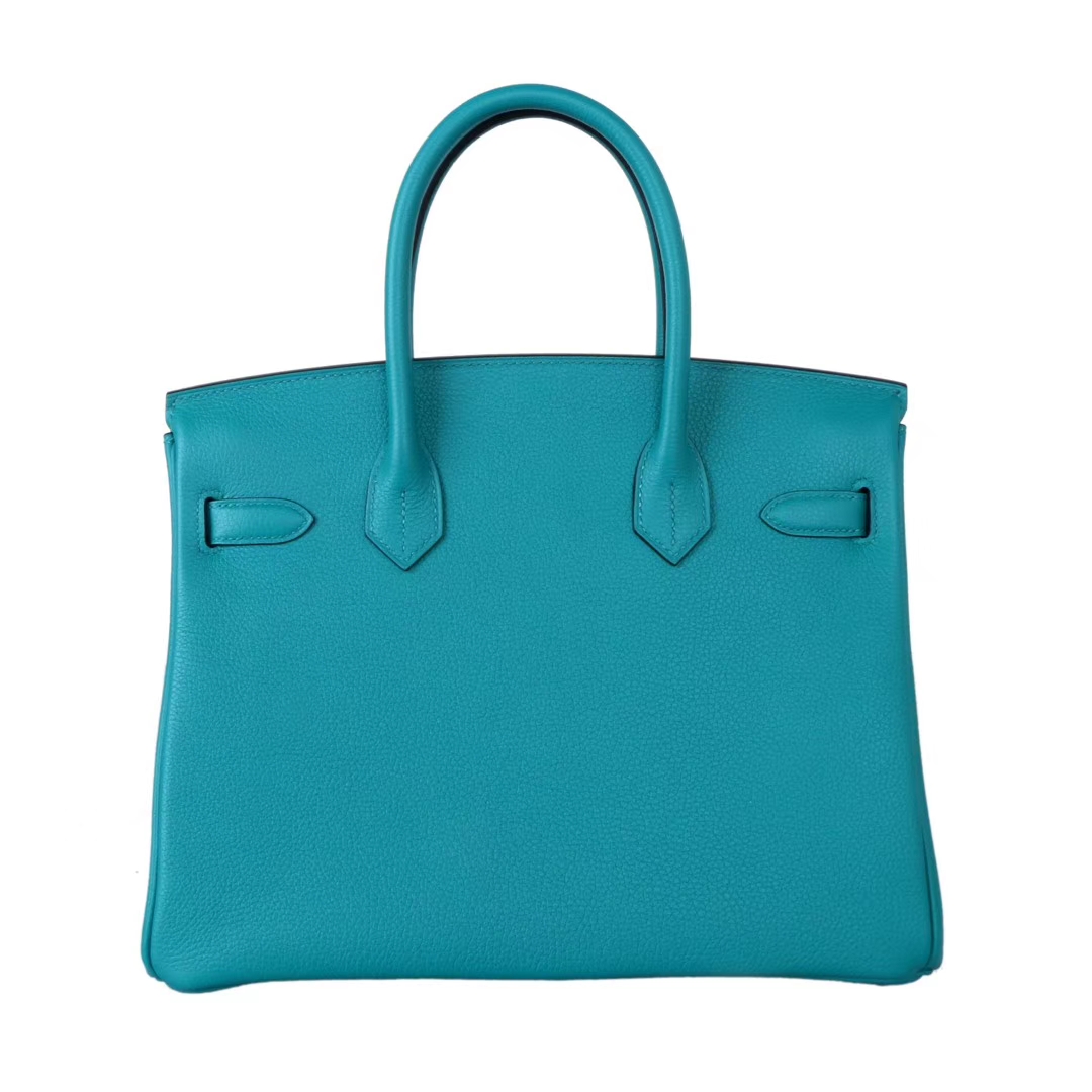 Hermès（爱马仕）birkin 铂金包 孔雀蓝 Togo 银扣 30cm