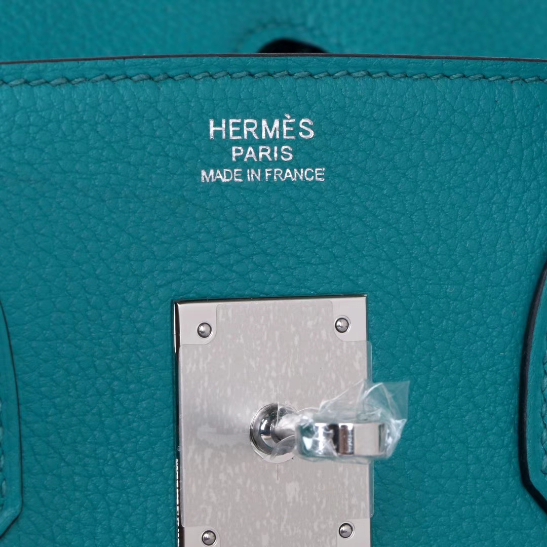 Hermès（爱马仕）birkin 铂金包 孔雀蓝 Togo 银扣 30cm
