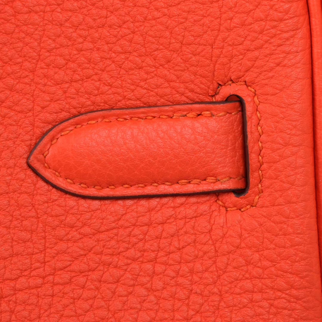 Hermès（爱马仕）birkin 铂金包 火焰橙 Togo 银扣 30cm