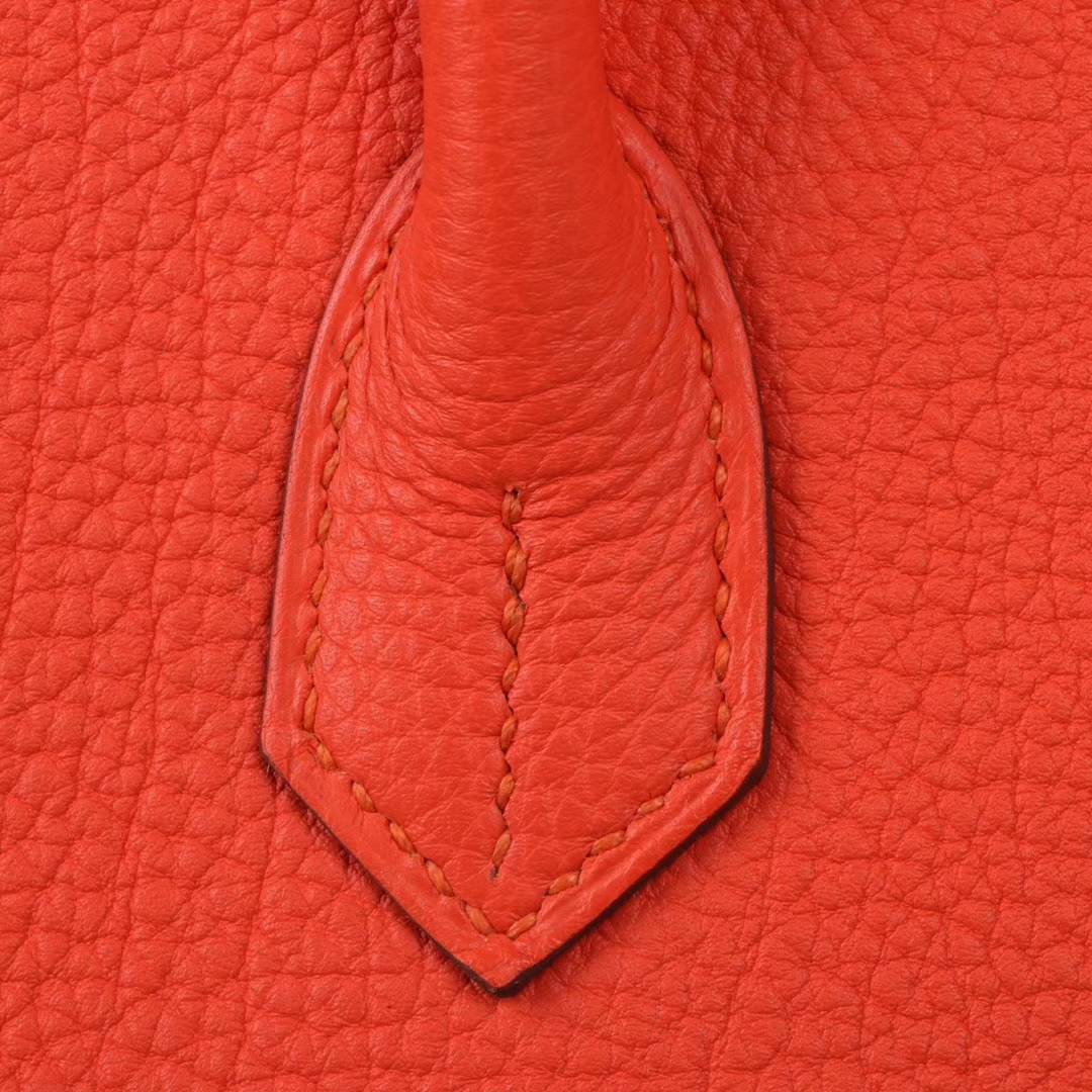 Hermès（爱马仕）birkin 铂金包 火焰橙 Togo 银扣 30cm