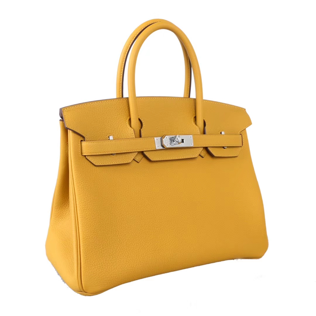 Hermès（爱马仕）birkin 铂金包 琥珀黄 Togo 银扣 25cm