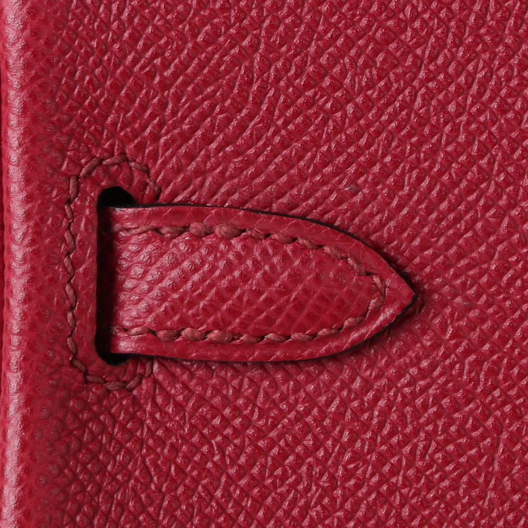 Hermès（爱马仕）birkin 铂金包 石榴红 Epsom皮 银扣 25cm
